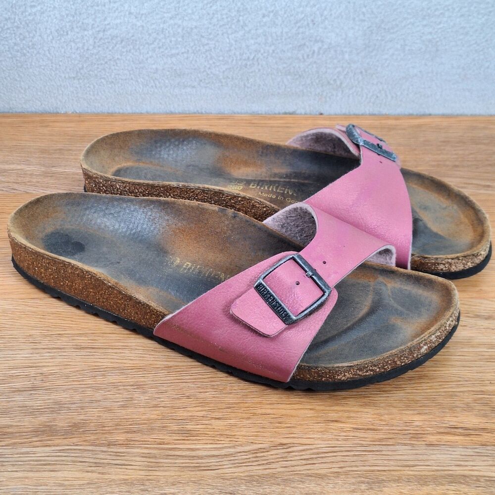 Birkenstock Madrid Women 8 EU 39 Narrow Sandals Metallic Fuchsia Birko-Flor Pink